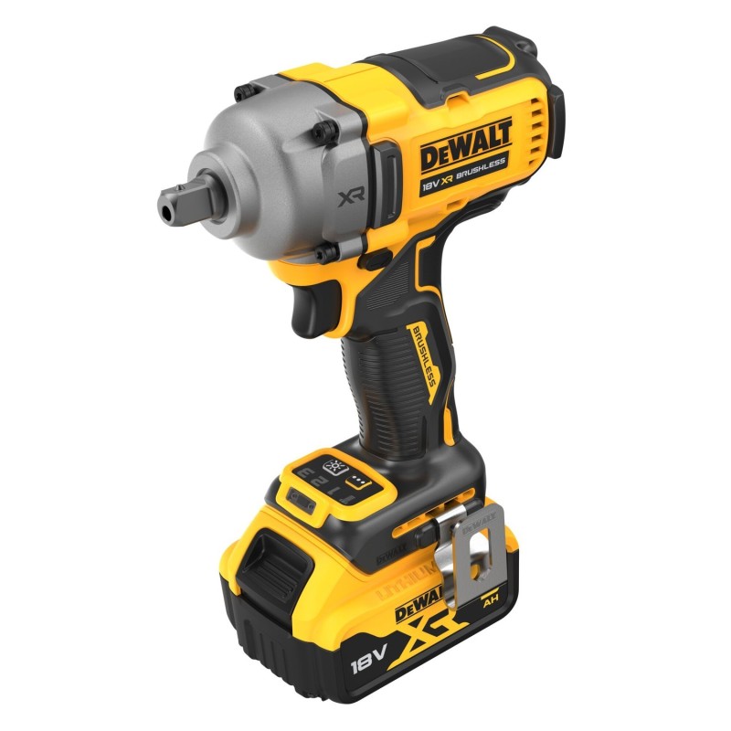 18V XR bezszczotkowy klucz udarowy 1/2" z mocowaniem zapadkowo-kołkowym - 2 X 5AH