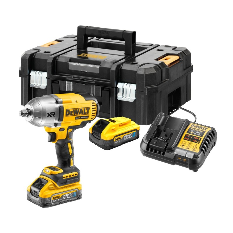 18 V XR Bezszczotkowy klucz udarowy wysoki moment z pierścieniem 1/2" - 2x akumulator 5Ah Powerstack, zestaw TSTAK
