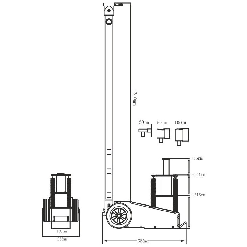 Podnośnik hydrauliczno pneumatyczny SNIT S20-1