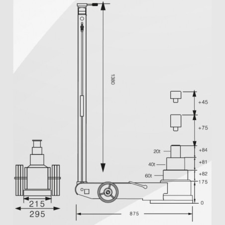 Podnośnik hydrauliczno pneumatyczny SNIT S60-3J