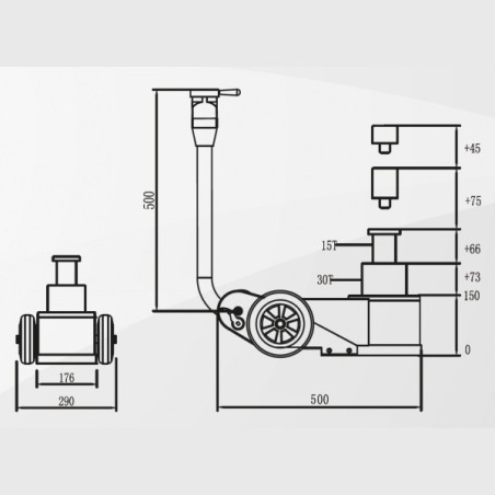 Podnośnik hydrauliczno pneumatyczny Snit SP30-2 30/15 ton