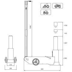 Podnośnik hydrauliczno pneumatyczny Snit S30-1H 30 ton