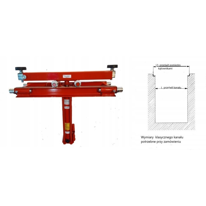 Podnośnik kanałowy SW0303 3,5 t. hydrauliczny z trawersem