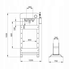 Prasa warsztatowa 100 ton hydrauliczna SNIT SP-100EAM