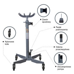 Podnośnik do skrzyni biegów SNIT ST1000 1000kg Hmin - 1165mm Hmax - 2005mm