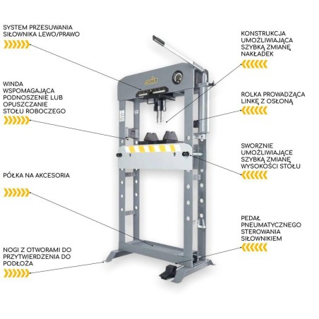 Prasa warsztatowa 50 ton hydrauliczna | Snit SP-50EAM