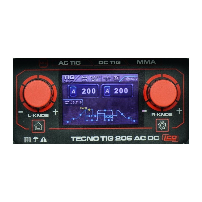 Spawarka inwertorowa TECNO TIG 206 AC/DC LCD