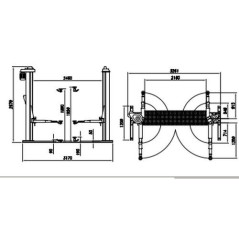 Podnośnik dwukolumnowy, mechaniczny, z podstawą, 3000 kg